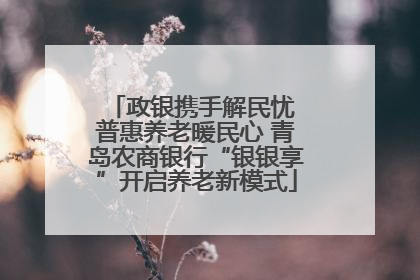 政银携手解民忧 普惠养老暖民心 青岛农商银行“银银享”开启养老新模式