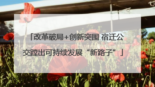 改革破局+创新突围 宿迁公交蹚出可持续发展“新路子”