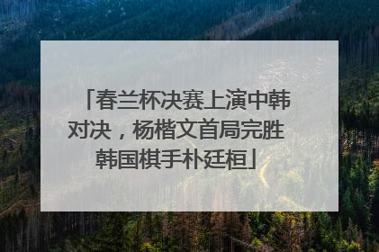 春兰杯决赛上演中韩对决，杨楷文首局完胜韩国棋手朴廷桓