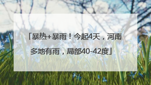 暴热+暴雨！今起4天，河南多地有雨，局部40-42度