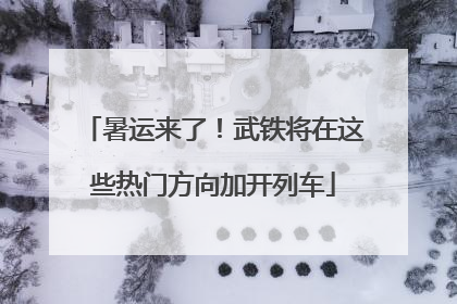 暑运来了！武铁将在这些热门方向加开列车