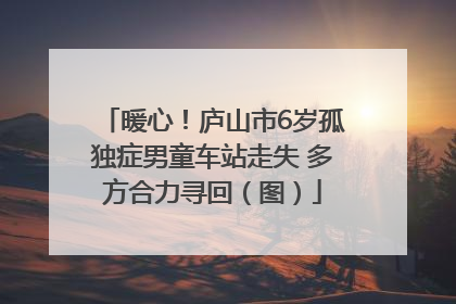 暖心！庐山市6岁孤独症男童车站走失 多方合力寻回（图）