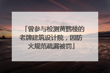 曾参与检测黄鹤楼的老牌建筑设计院，因防火规范疏漏被罚