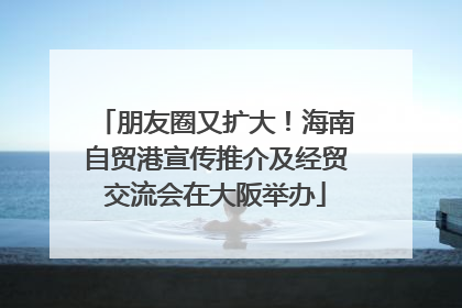 朋友圈又扩大！海南自贸港宣传推介及经贸交流会在大阪举办