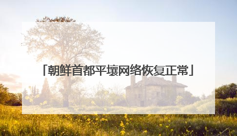朝鲜首都平壤网络恢复正常