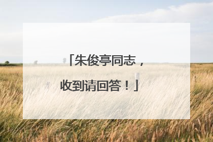 朱俊亭同志，收到请回答！