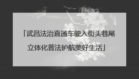 武昌法治直通车驶入街头巷尾 立体化普法护航美好生活