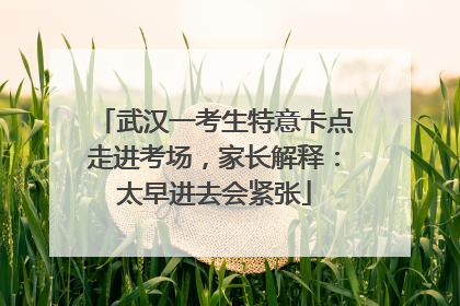 武汉一考生特意卡点走进考场，家长解释：太早进去会紧张