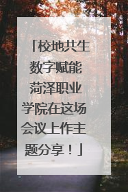 校地共生 数字赋能 菏泽职业学院在这场会议上作主题分享！