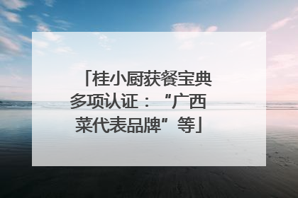 桂小厨获餐宝典多项认证：“广西菜代表品牌”等