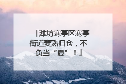 潍坊寒亭区寒亭街道麦熟归仓，不负当“夏”！