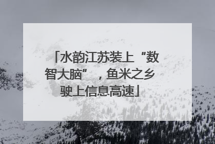 水韵江苏装上“数智大脑”，鱼米之乡驶上信息高速