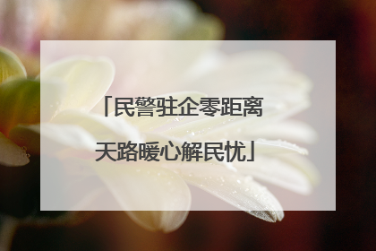 民警驻企零距离 天路暖心解民忧