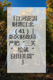 江河澎湃 财惠江北（41）｜新区财政局严把“三关” 绘就“良田美景”