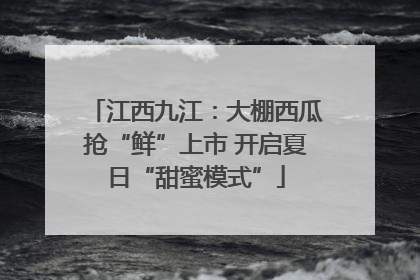 江西九江：大棚西瓜抢“鲜”上市 开启夏日“甜蜜模式”