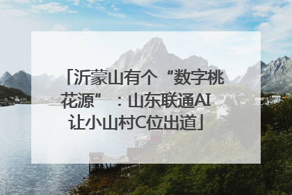 沂蒙山有个“数字桃花源”：山东联通AI让小山村C位出道