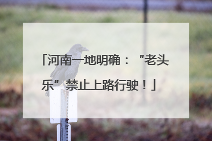 河南一地明确：“老头乐”禁止上路行驶！