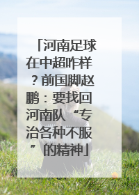 河南足球在中超咋样？前国脚赵鹏：要找回河南队“专治各种不服”的精神