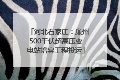 河北石家庄：廉州500千伏超高压变电站增容工程投运