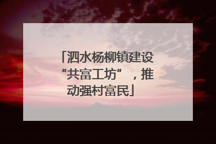 泗水杨柳镇建设“共富工坊”，推动强村富民