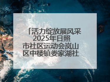 活力绽放展风采 2025年日照市社区运动会岚山区中楼镇娄家湖社区专场举行