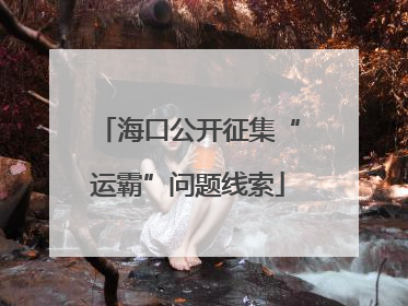 海口公开征集“运霸”问题线索