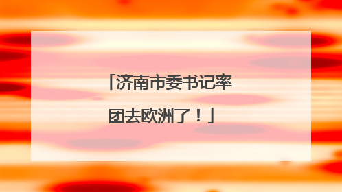 济南市委书记率团去欧洲了！
