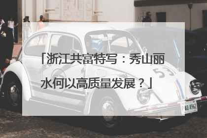浙江共富特写：秀山丽水何以高质量发展？