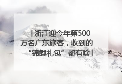 浙江迎今年第500万名广东旅客，收到的“锦鲤礼包”都有啥