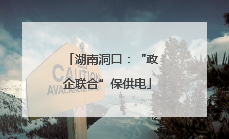 湖南洞口：“政企联合”保供电