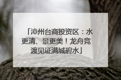 漳州台商投资区：水更清、景更美！龙舟竞渡见证满城碧水
