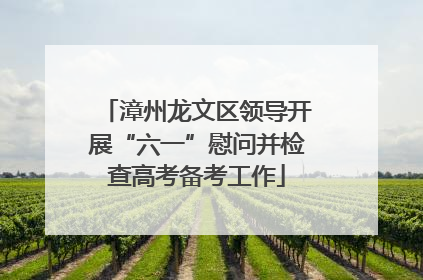 漳州龙文区领导开展“六一”慰问并检查高考备考工作