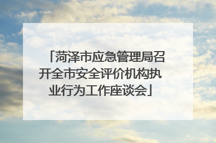 菏泽市应急管理局召开全市安全评价机构执业行为工作座谈会