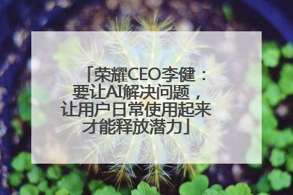 荣耀CEO李健：要让AI解决问题，让用户日常使用起来才能释放潜力