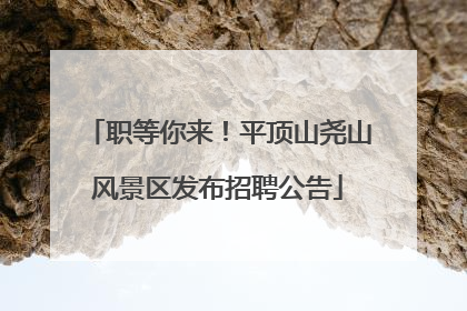 职等你来！平顶山尧山风景区发布招聘公告
