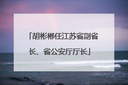 胡彬郴任江苏省副省长、省公安厅厅长