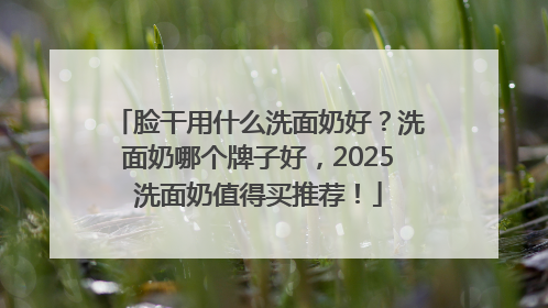 脸干用什么洗面奶好？洗面奶哪个牌子好，2025洗面奶值得买推荐！