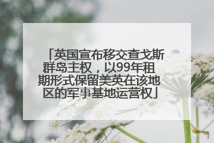 英国宣布移交查戈斯群岛主权，以99年租期形式保留美英在该地区的军事基地运营权