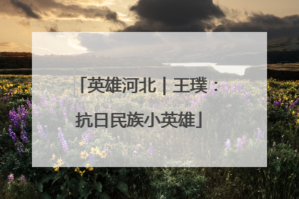 英雄河北｜王璞：抗日民族小英雄