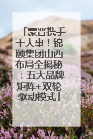 蒙晋携手干大事！锦颐集团山西布局全揭秘：五大品牌矩阵+双轮驱动模式