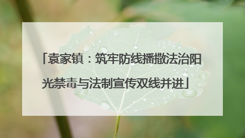 袁家镇：筑牢防线播撒法治阳光禁毒与法制宣传双线并进