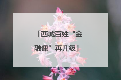 西城百姓“金融课”再升级