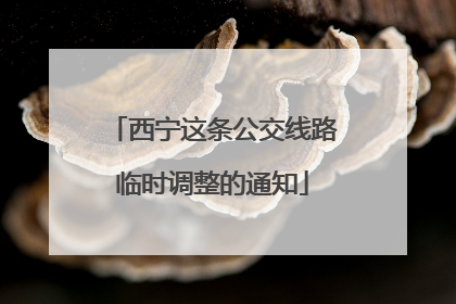 西宁这条公交线路临时调整的通知
