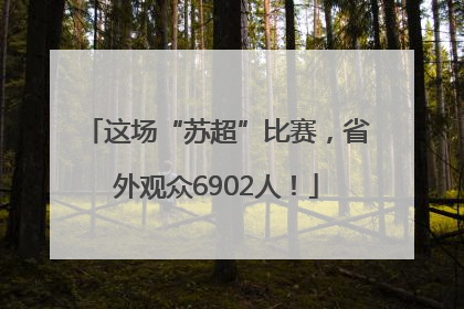 这场“苏超”比赛，省外观众6902人！