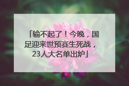 输不起了！今晚，国足迎来世预赛生死战，23人大名单出炉