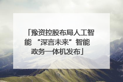 豫资控股布局人工智能 “深言未来”智能政务一体机发布