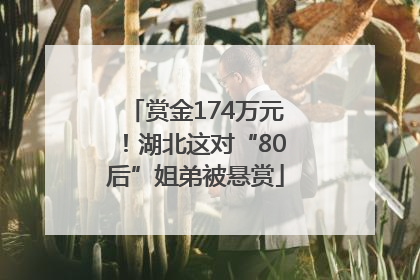 赏金174万元！湖北这对“80后”姐弟被悬赏