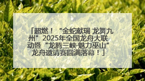 超燃！“金蛇献瑞 龙舞九州”2025年全国龙舟大联动暨“龙腾三峡·魅力巫山”龙舟邀请赛圆满落幕！