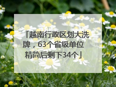 越南行政区划大洗牌，63个省级单位精简后剩下34个
