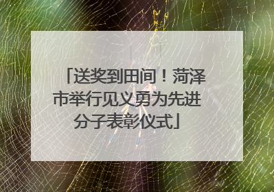 送奖到田间！菏泽市举行见义勇为先进分子表彰仪式